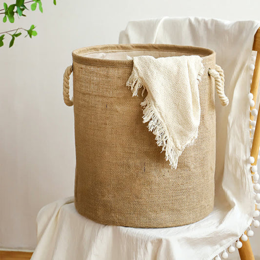 Foldable Cotton Linen Laundry Basket