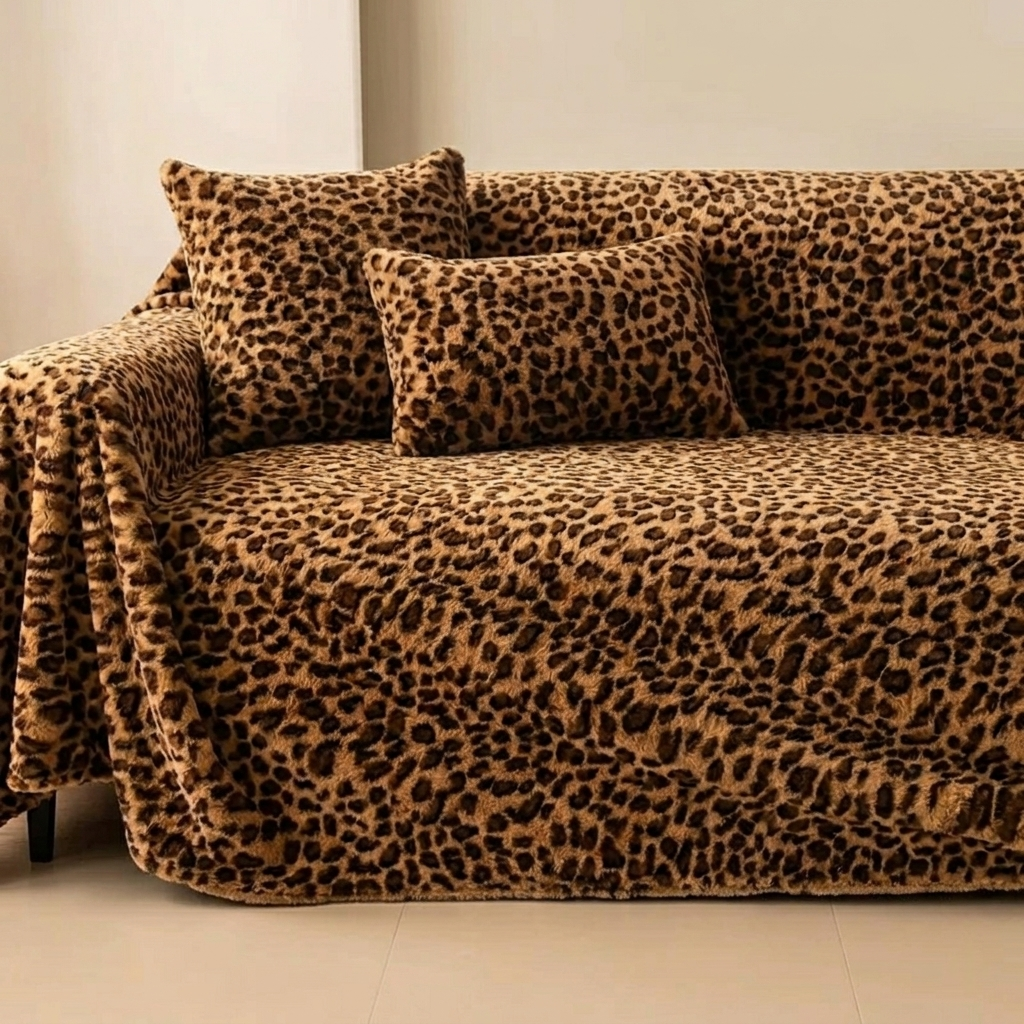 Wildo Leopard Print Anti-Slip Sofa Throw