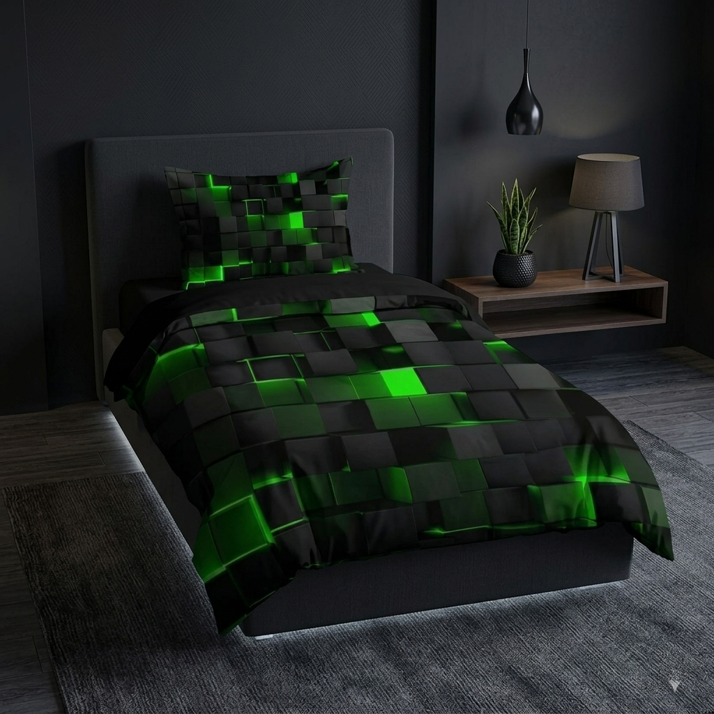 Krylo 3D Geometric Neon Effect Quilt Cover Set
