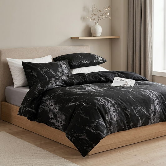 Marvlo Marble Effect Patterned Quilt Cover Set
