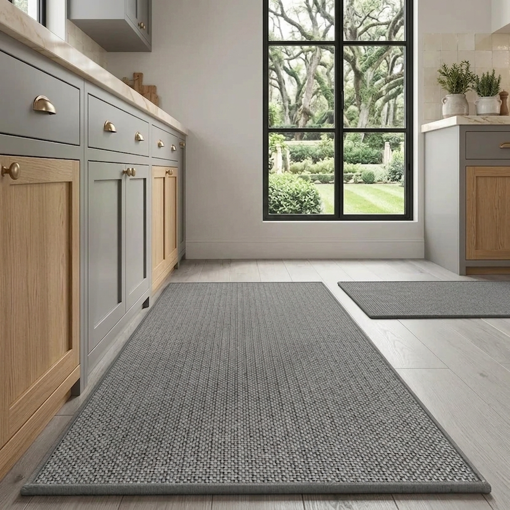 Ryvlo Woven Ribbed Kitchen Runner Set