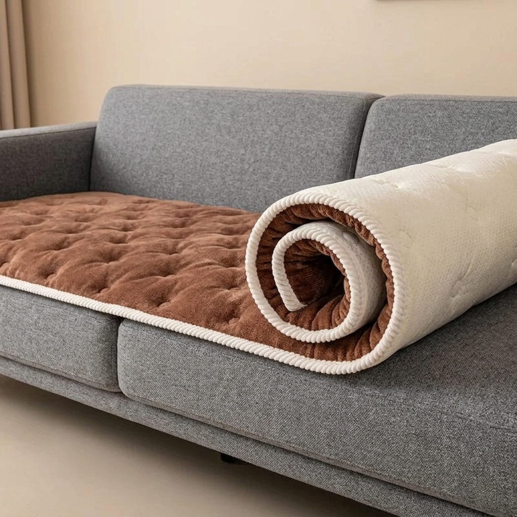 Velour Tufted Anti Slip Sofa Seat Cover