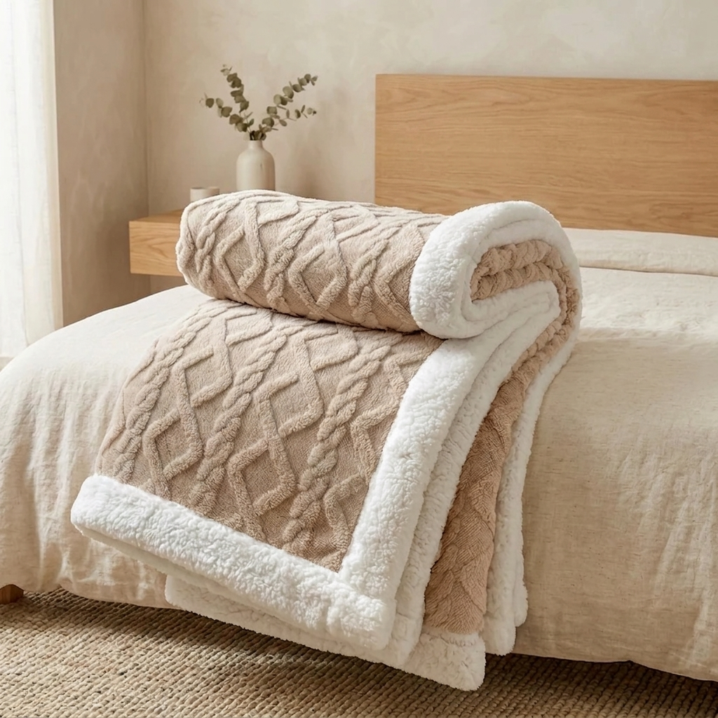 Snugvo Textured Diamond Pattern Blanket