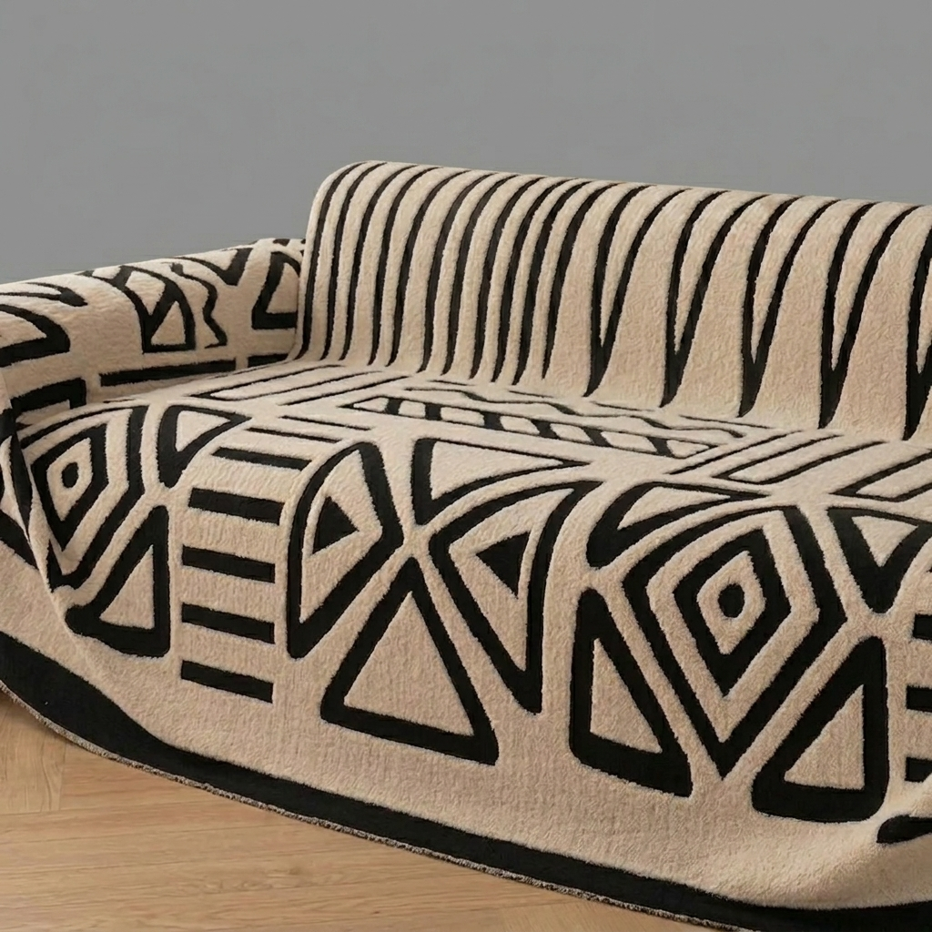 Vyllo Geometric Anti-Slip Sofa Throw