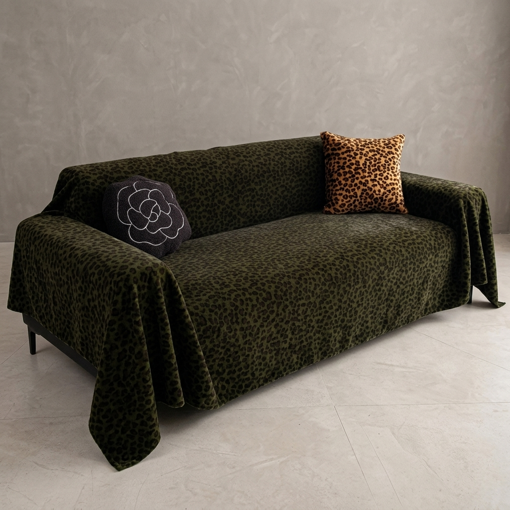 Wildo Leopard Print Anti-Slip Sofa Throw