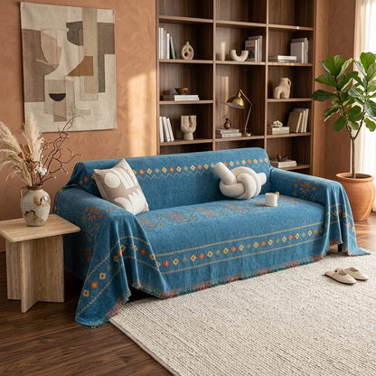 Dravo Geometric Border Woven Sofa Throw