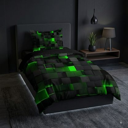 Krylo 3D Geometric Neon Effect Quilt Cover Set
