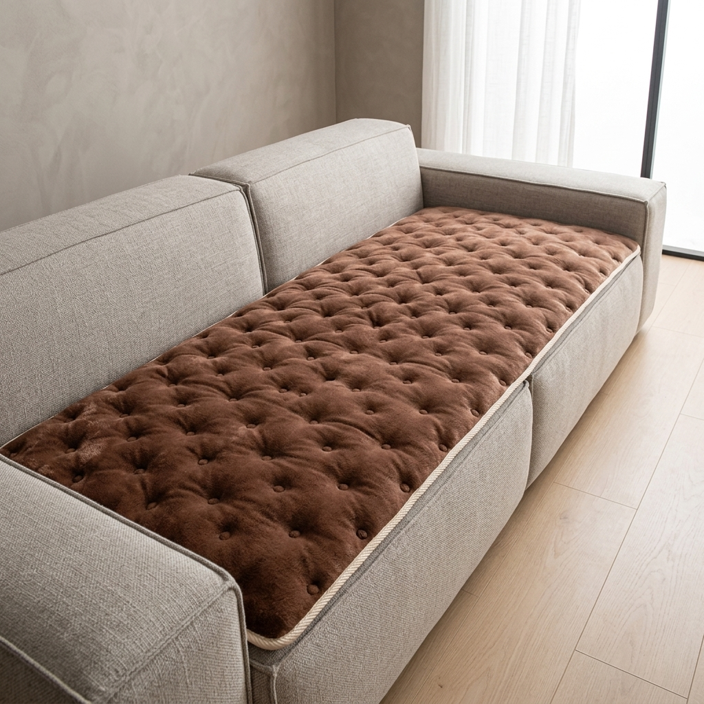 Velour Tufted Anti Slip Sofa Seat Cover