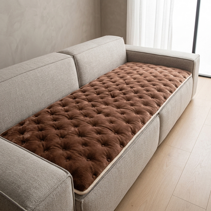 Velour Tufted Anti Slip Sofa Seat Cover