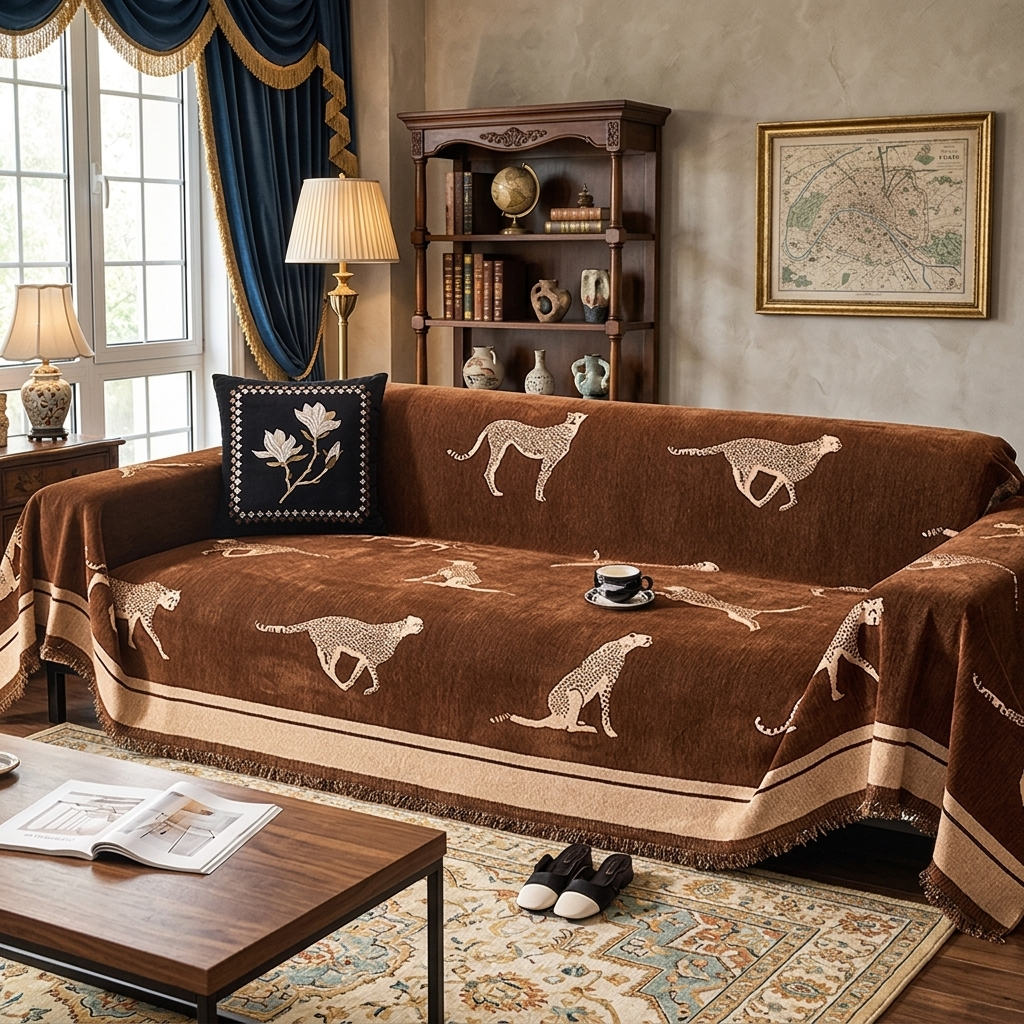 Wylde Woven Leopard Print Sofa Throw