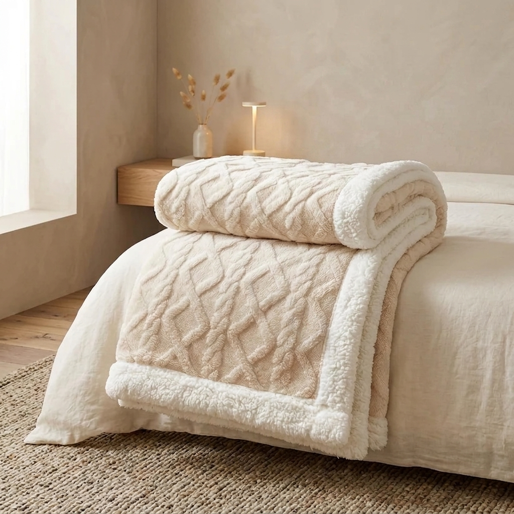 Snugvo Textured Diamond Pattern Blanket