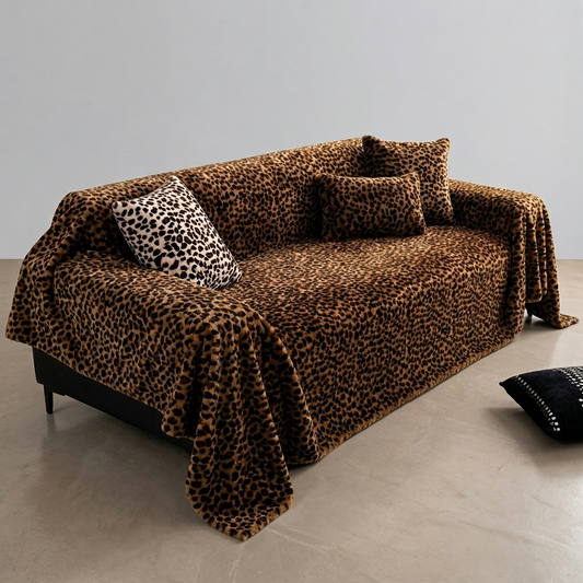 Wildo Leopard Print Anti-Slip Sofa Throw