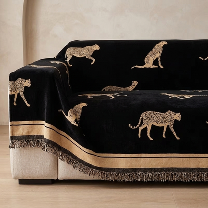 Wylde Woven Leopard Print Sofa Throw