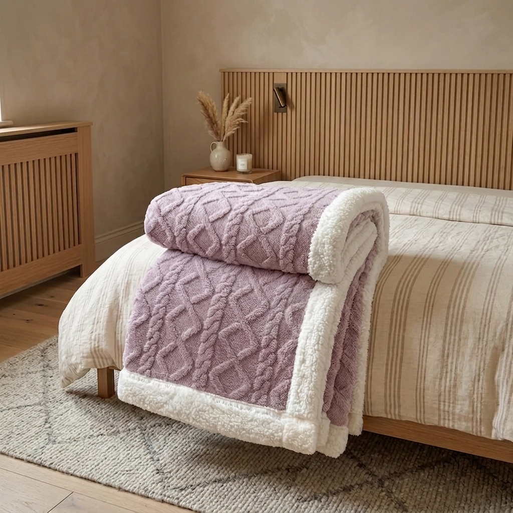 Snugvo Textured Diamond Pattern Blanket