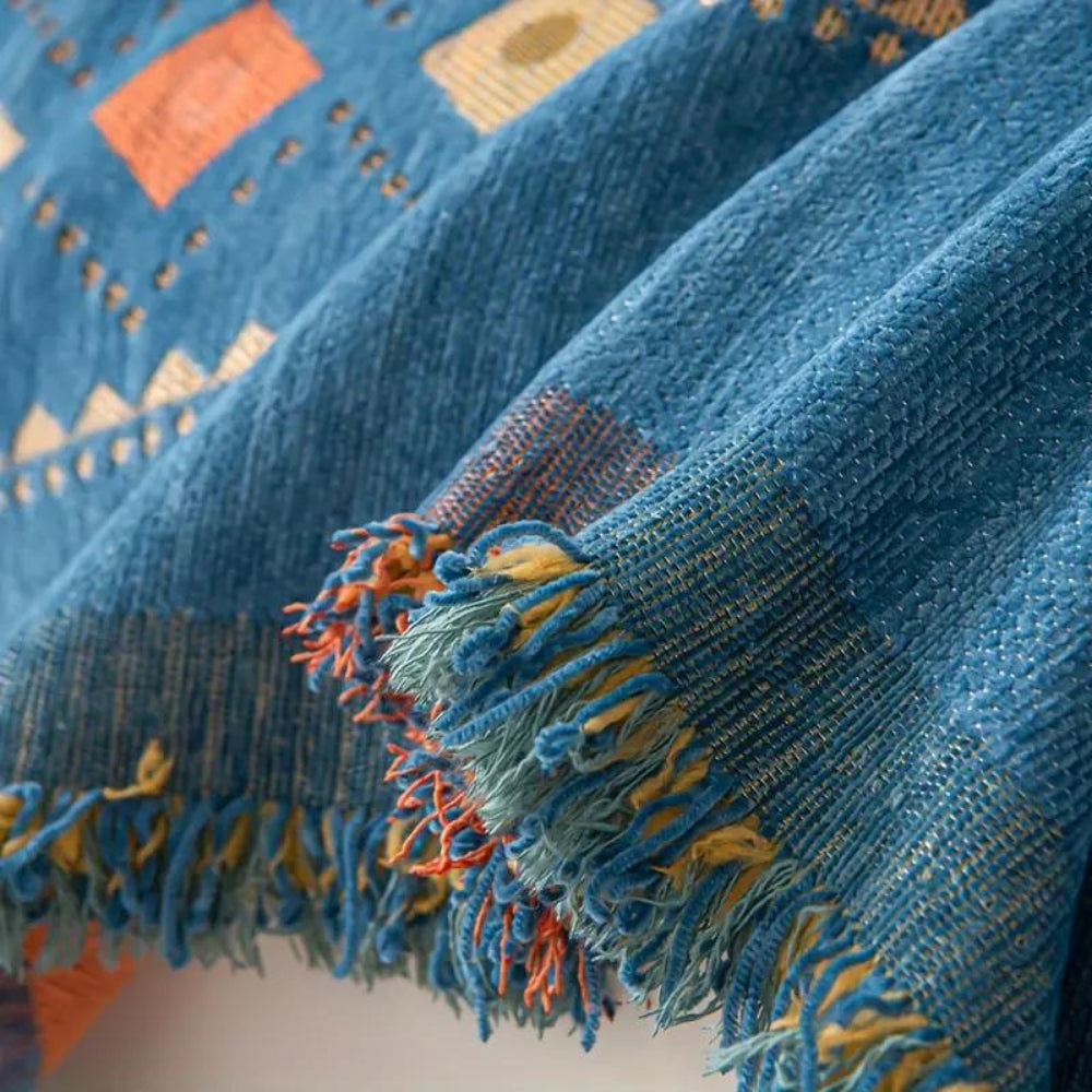 Dravo Geometric Border Woven Sofa Throw