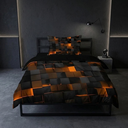 Krylo 3D Geometric Neon Effect Quilt Cover Set