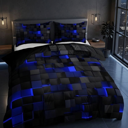 Krylo 3D Geometric Neon Effect Quilt Cover Set