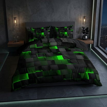 Krylo 3D Geometric Neon Effect Quilt Cover Set