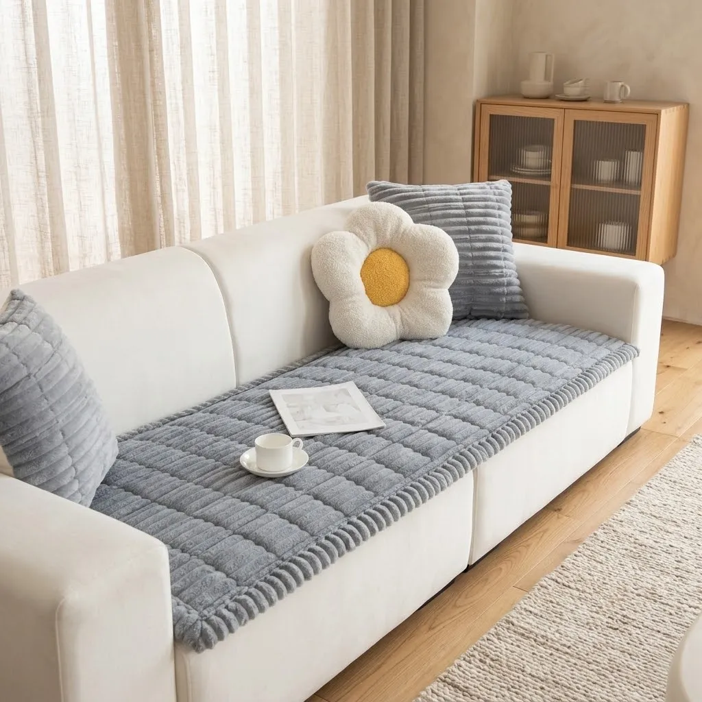 Ribblo Ribbed Quilted Sofa Seat Cover