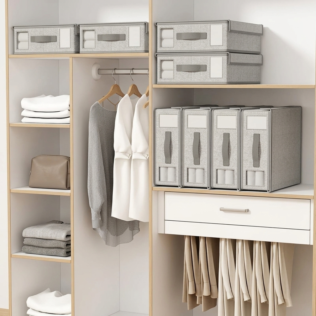 Stovro Wardrobe Bed Linen Storage Organiser