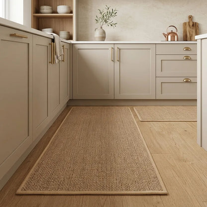 Ryvlo Woven Ribbed Kitchen Runner Set