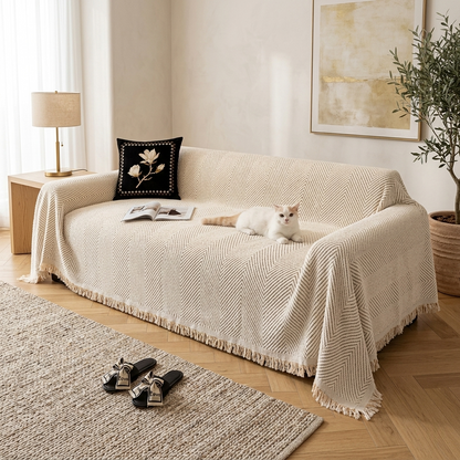 Zivvo Chevron Fringed Sofa Throw