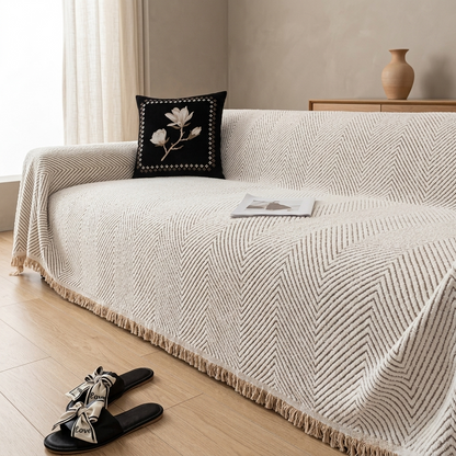 Zivvo Chevron Fringed Sofa Throw