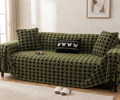 Stylla Houndstooth Plush Sofa Throw