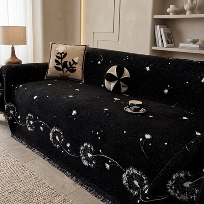 Dandelion Floral Chenille Sofa Throw