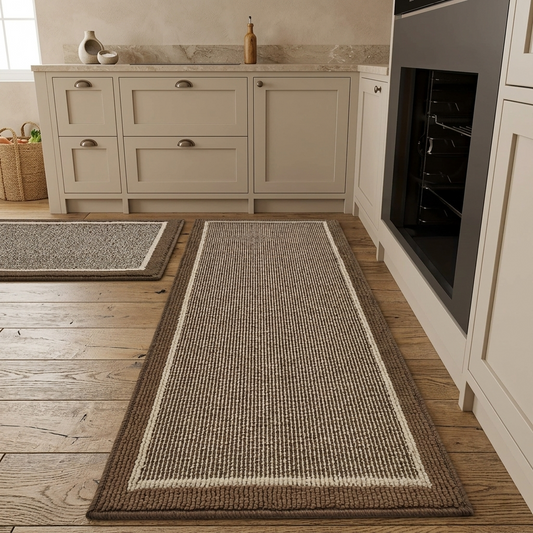 Stryvo Striped Border Kitchen Runner Set