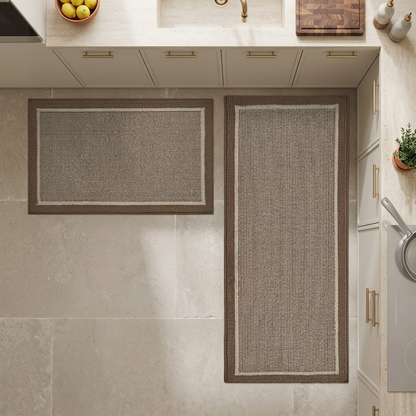 Stryvo Striped Border Kitchen Runner Set