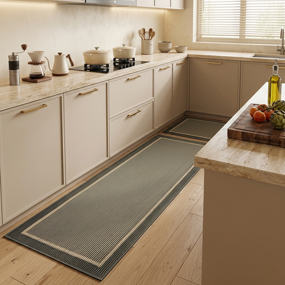 Stryvo Striped Border Kitchen Runner Set