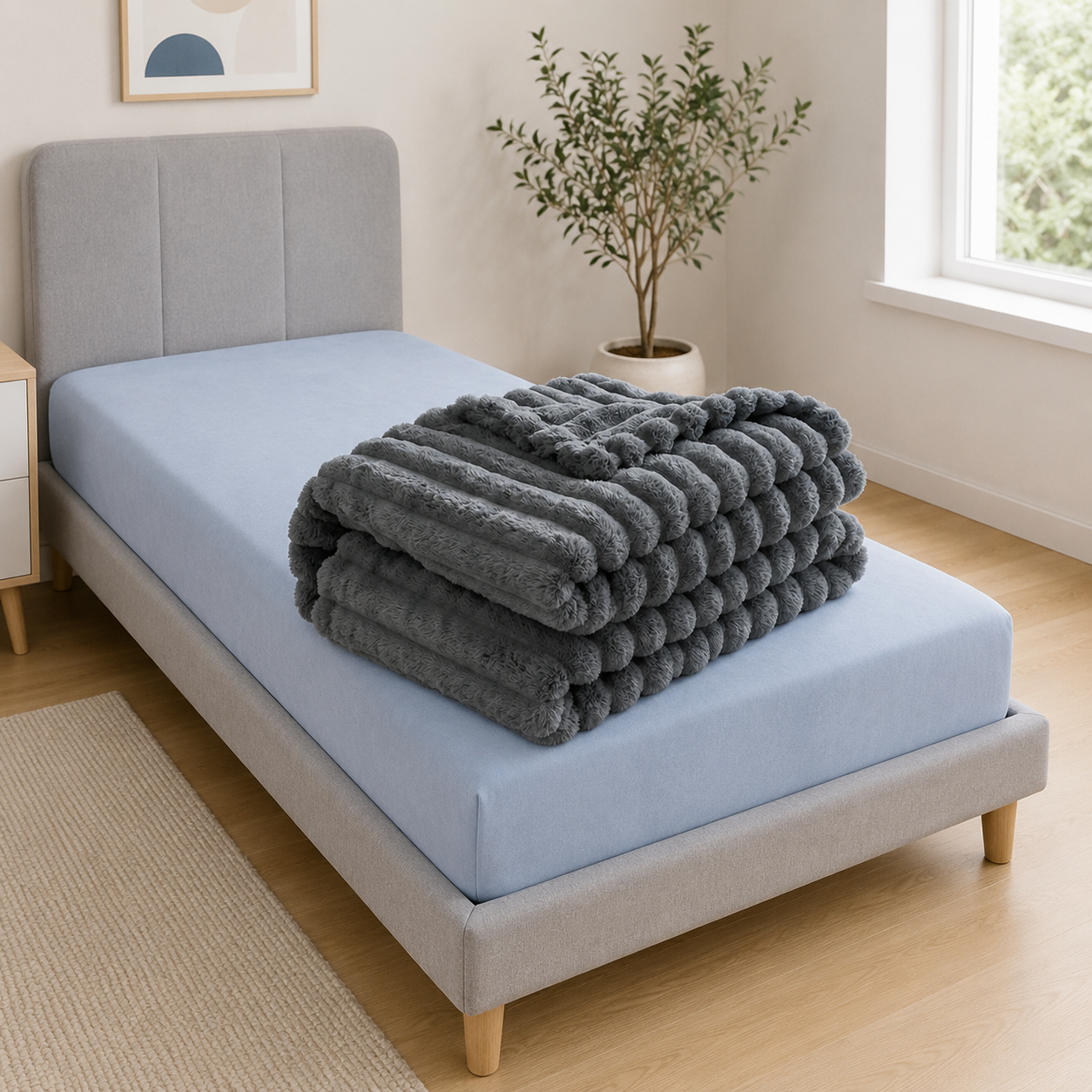 Softra Chunky Ribbed Plush Blanket