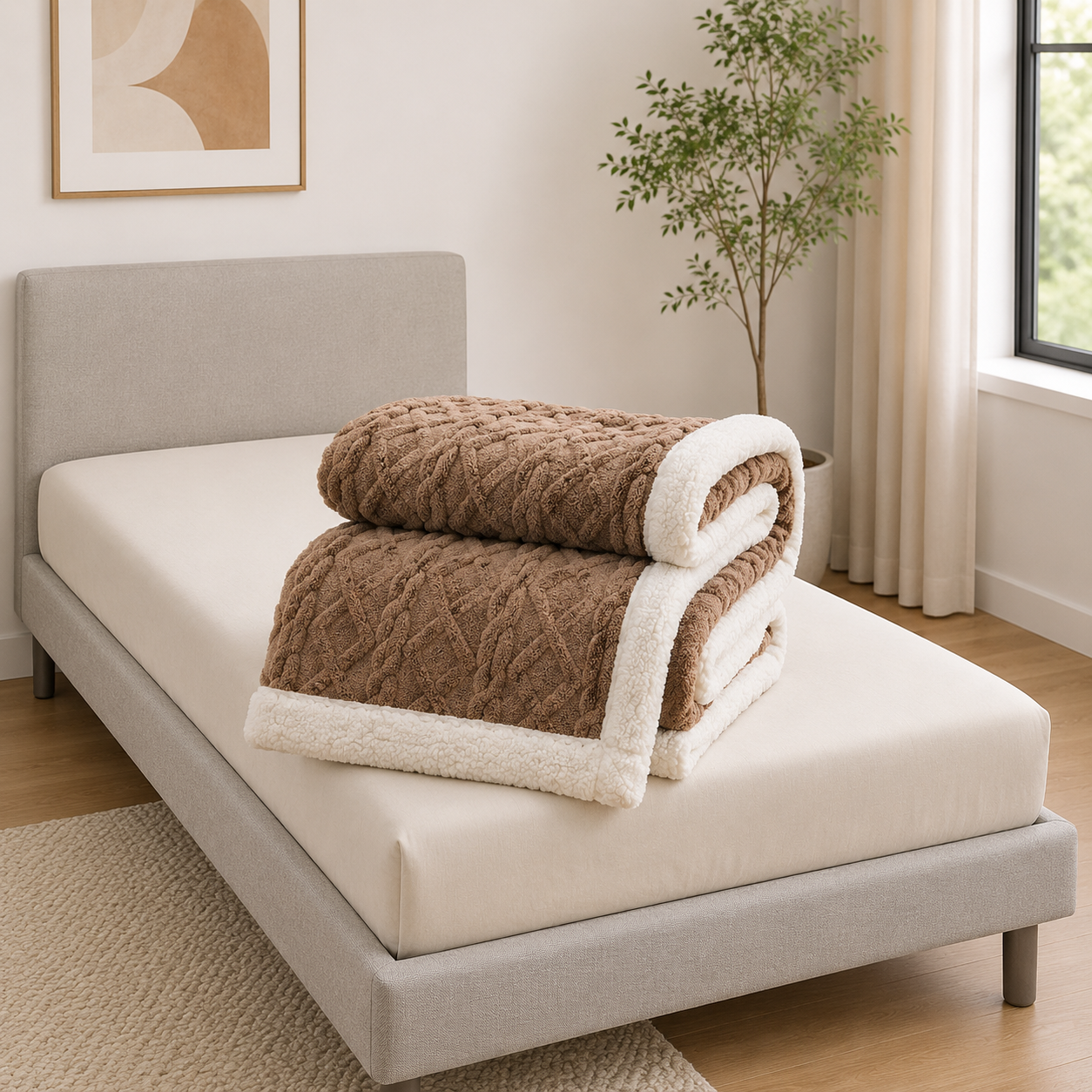 Snugvo Textured Diamond Pattern Blanket
