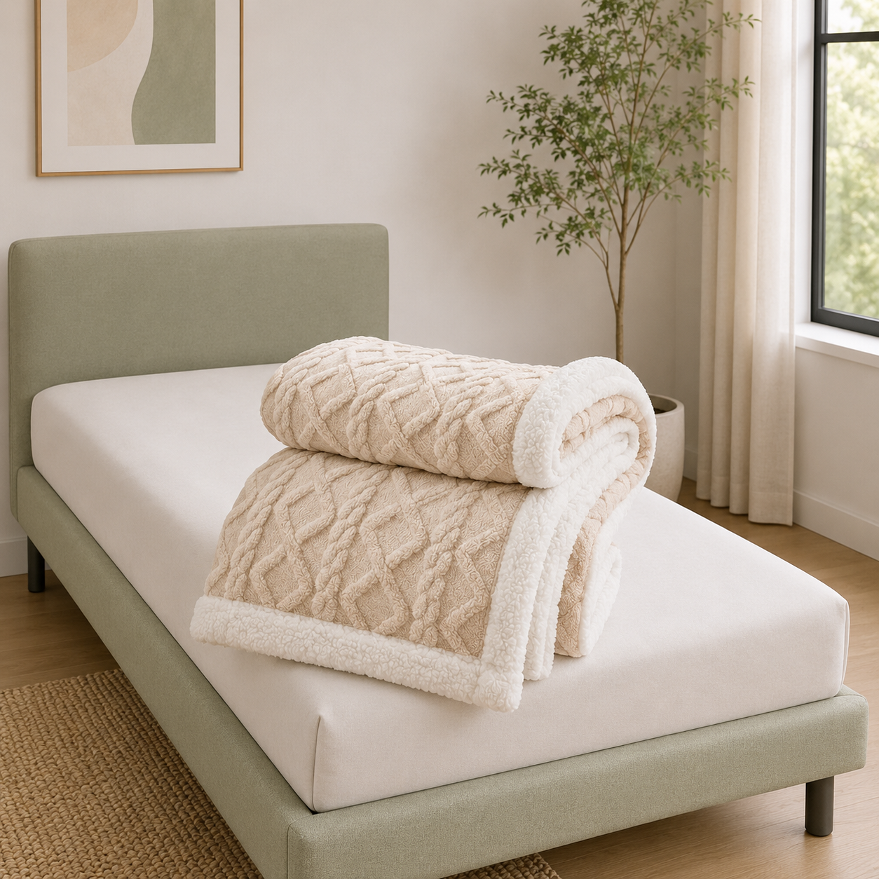 Snugvo Textured Diamond Pattern Blanket
