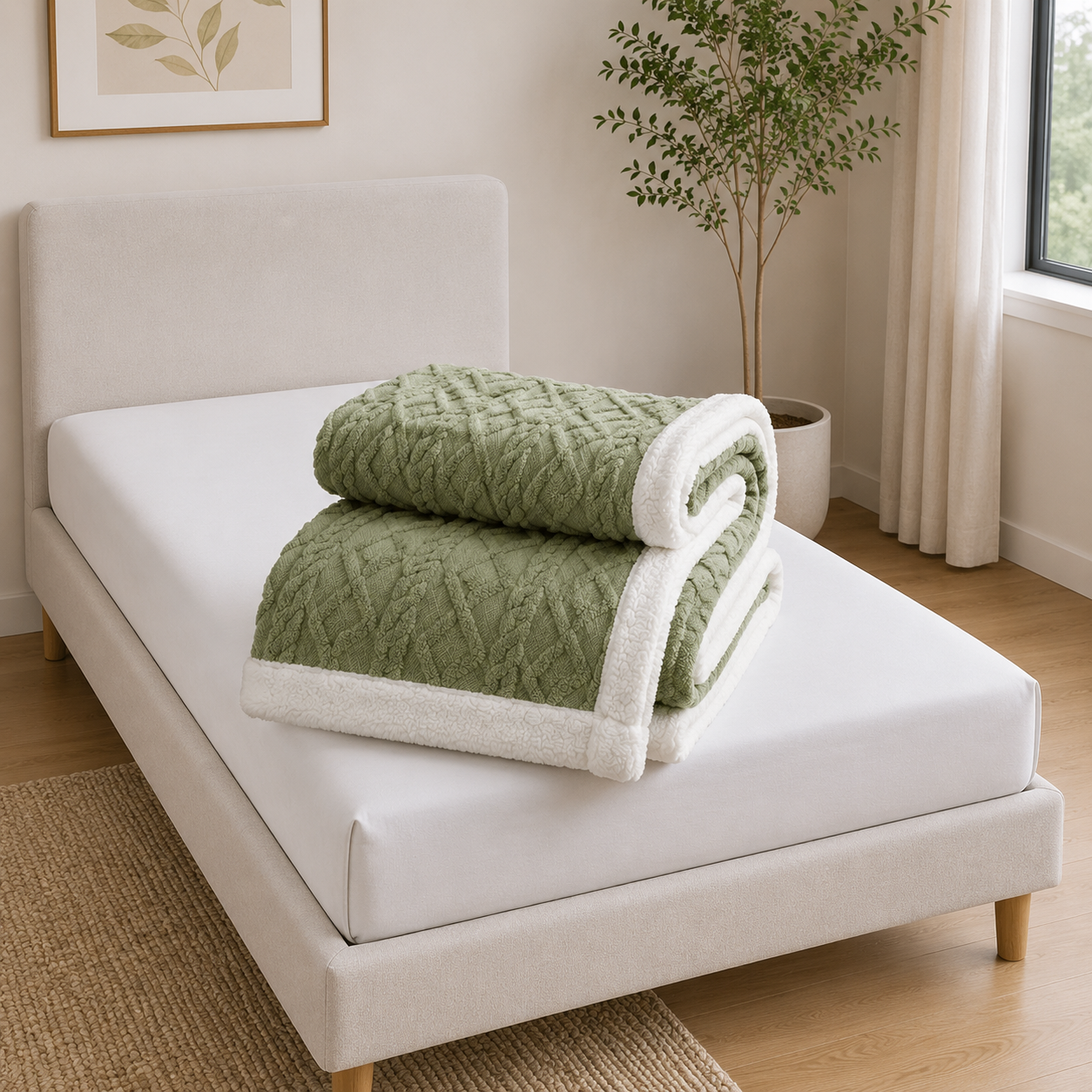 Snugvo Textured Diamond Pattern Blanket
