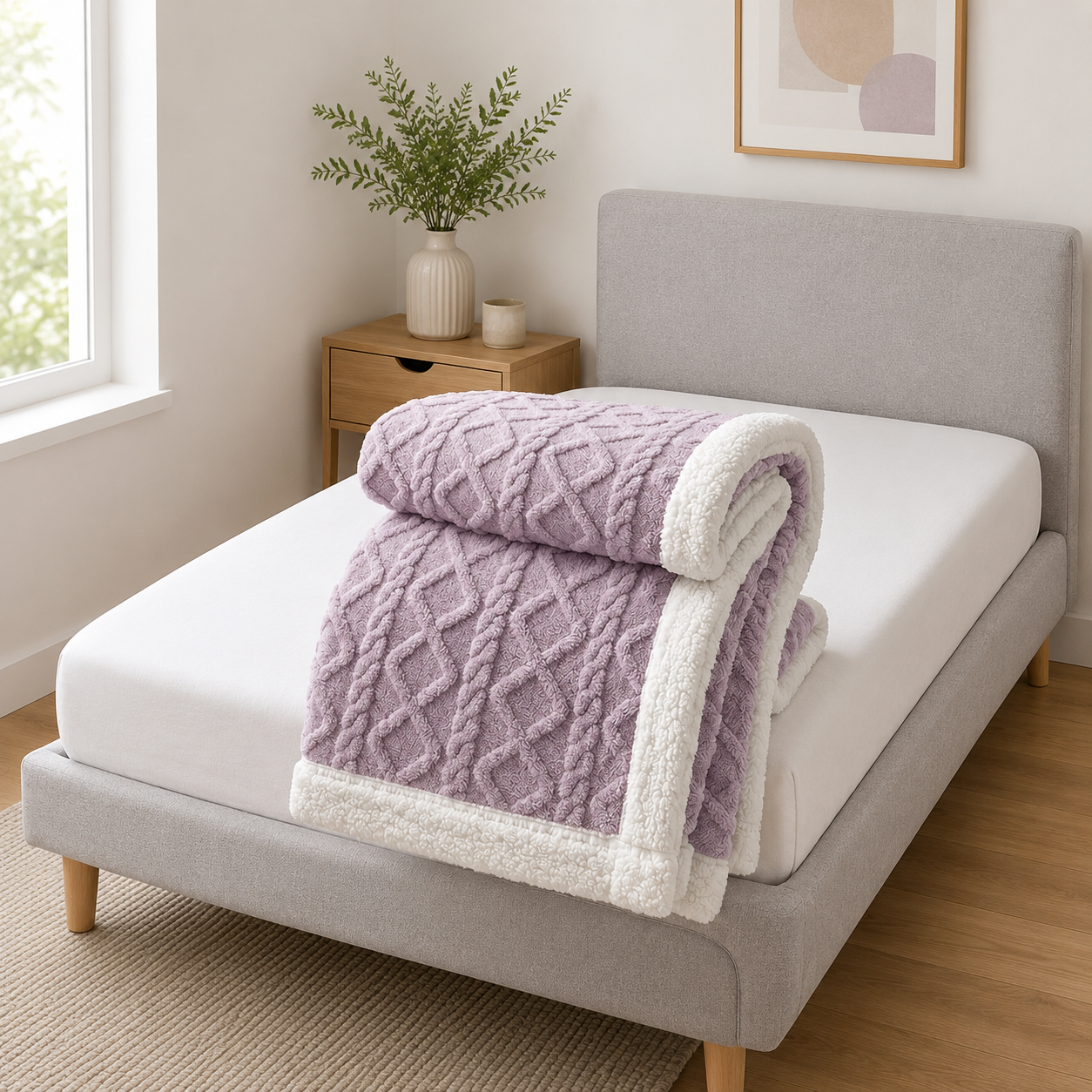 Snugvo Textured Diamond Pattern Blanket