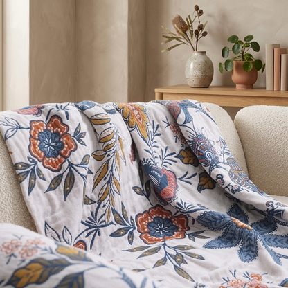 Floria Reversible Tasseled Edge Blanket