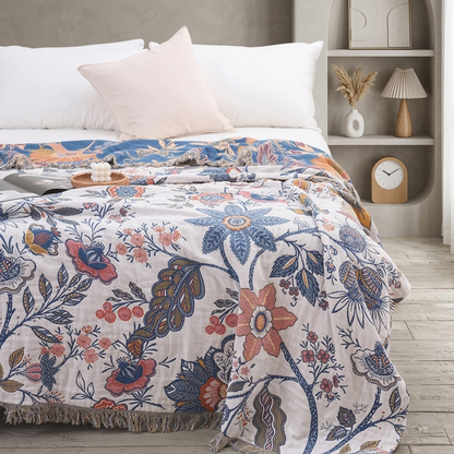 Floria Reversible Tasseled Edge Blanket