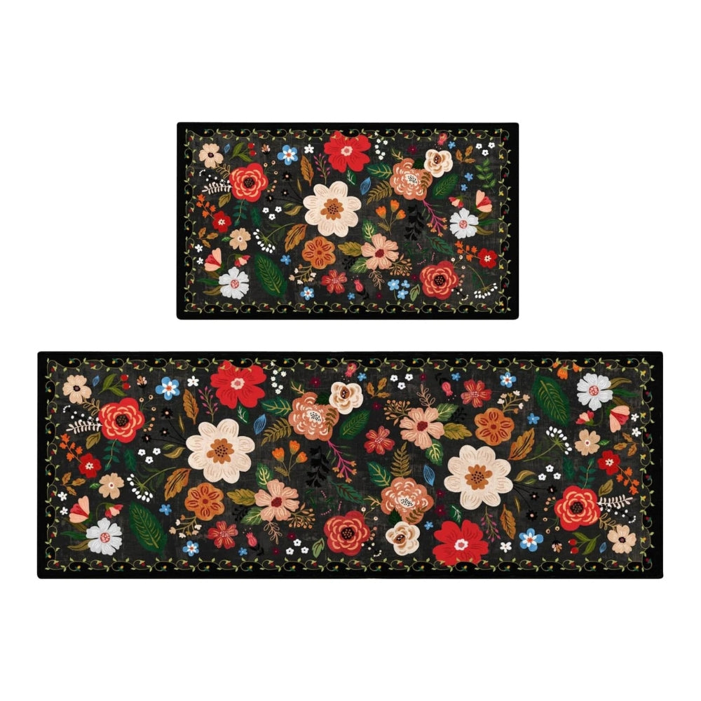 Florix Floral Patterned Kitchen Runner Set