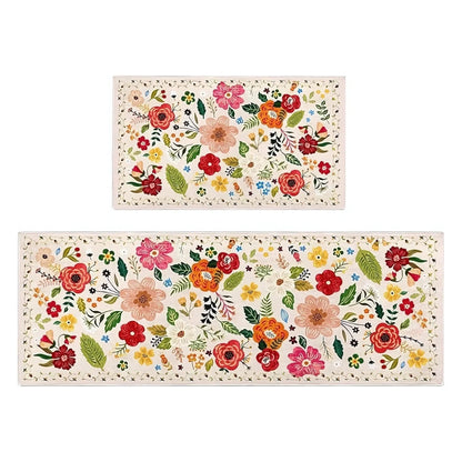 Florix Floral Patterned Kitchen Runner Set