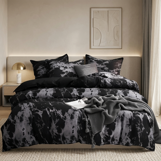 Marvlo Marble Effect Patterned Quilt Cover Set