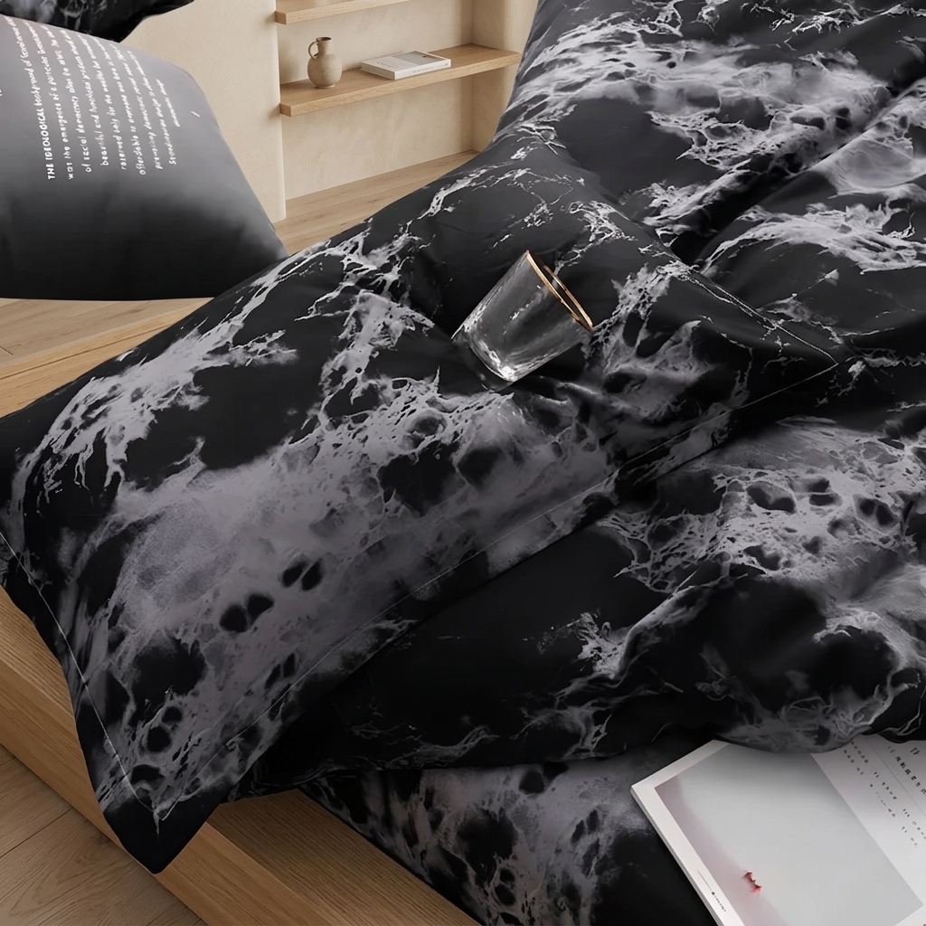 Marvlo Marble Effect Patterned Quilt Cover Set
