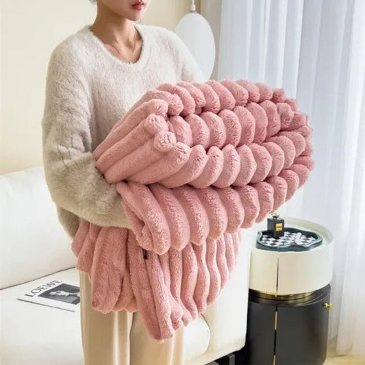 Cloudfall Ribbed Plush Blanket