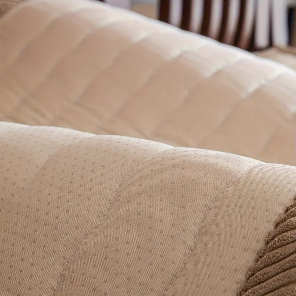 Dravio Ribbed Quilted Sofa Seat Cover