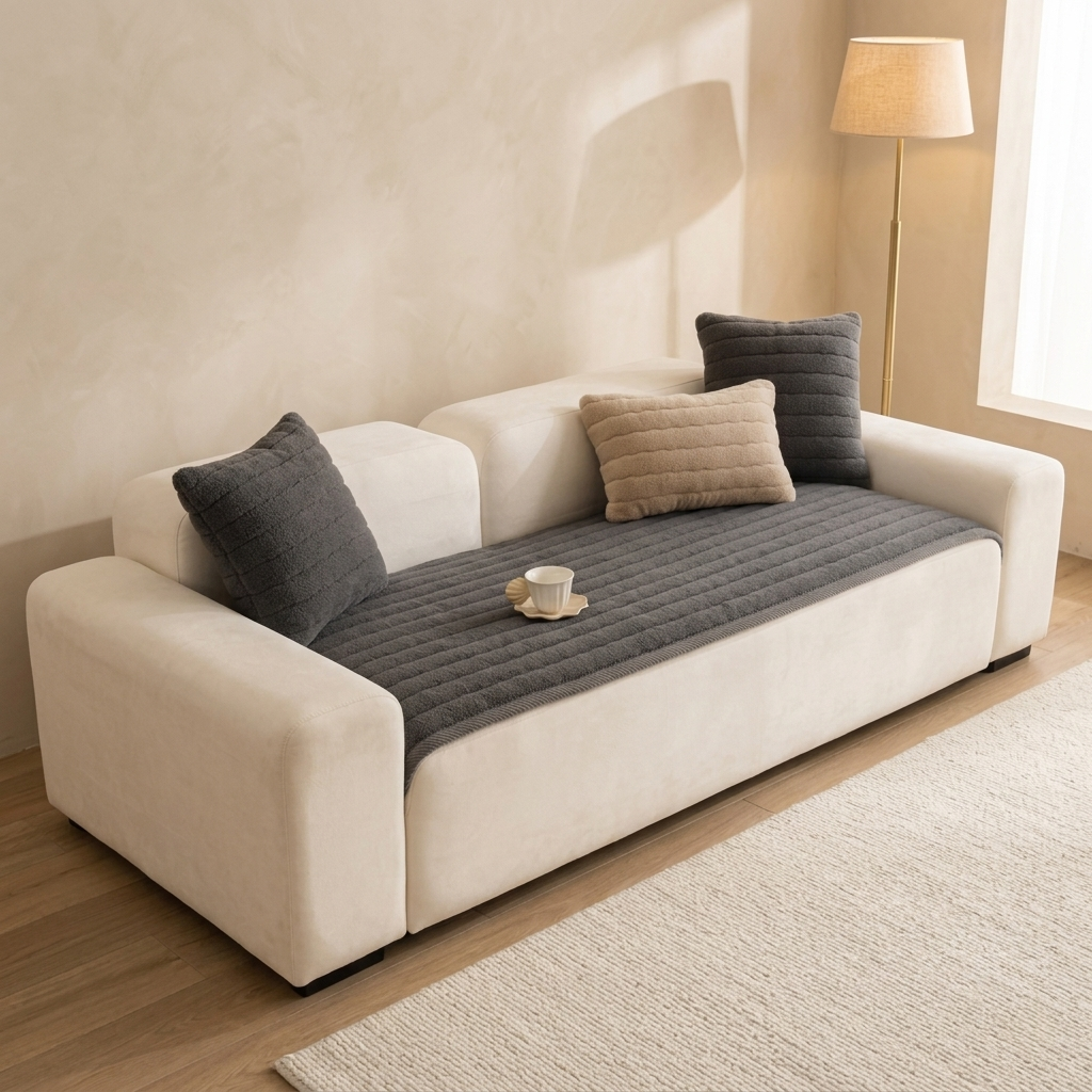 Dravio Ribbed Quilted Sofa Seat Cover