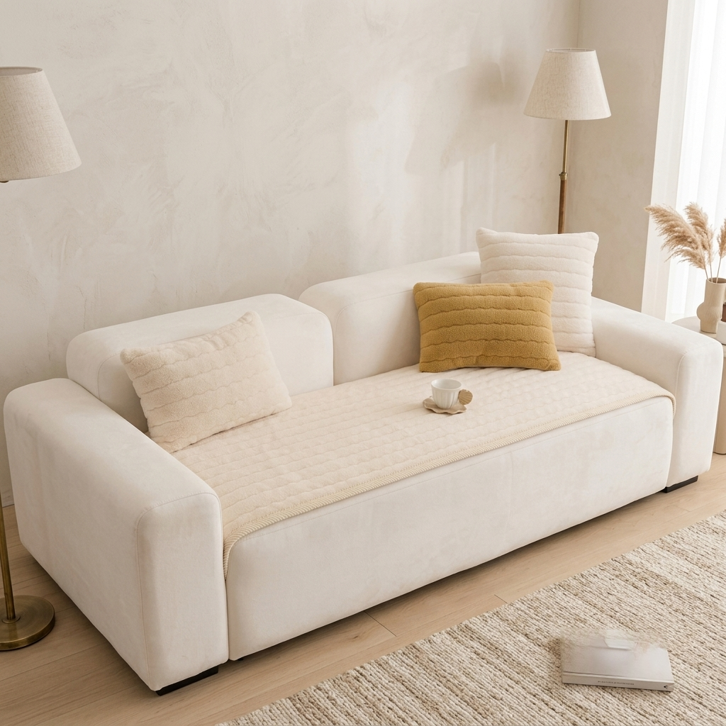 Dravio Ribbed Quilted Sofa Seat Cover