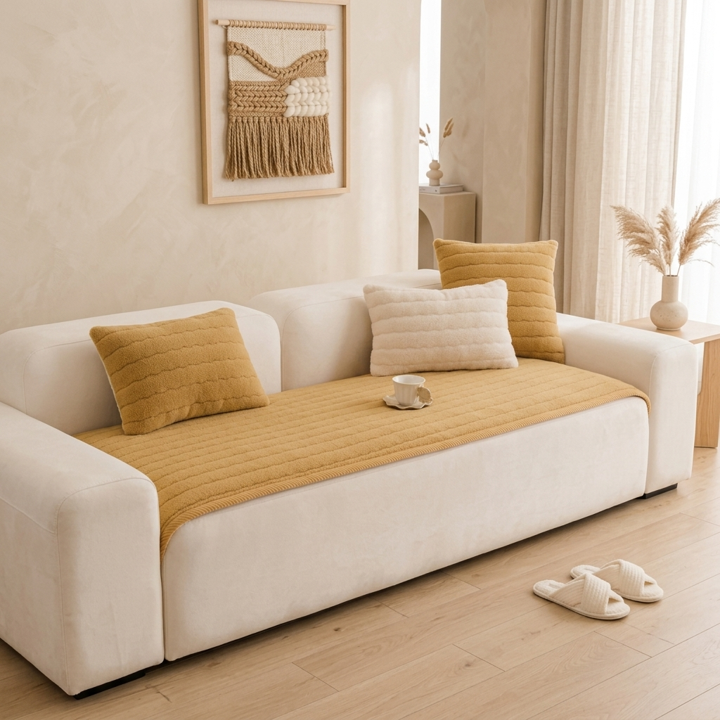 Dravio Ribbed Quilted Sofa Seat Cover
