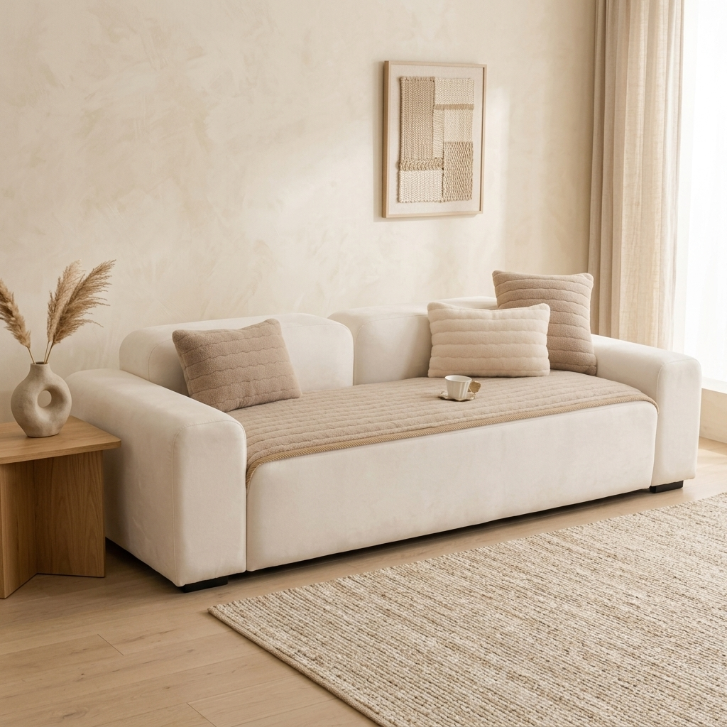 Dravio Ribbed Quilted Sofa Seat Cover