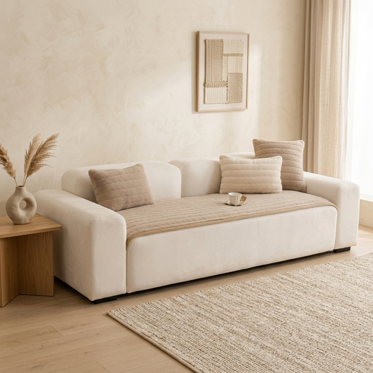 Dravio Ribbed Quilted Sofa Seat Cover